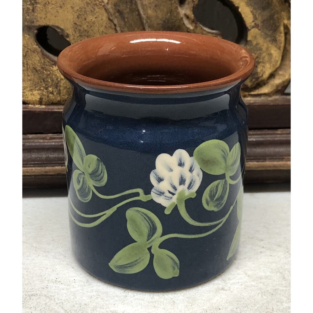 NITTJO Small Ceramic Vase - Blue w/ FLowers - 1930-91
